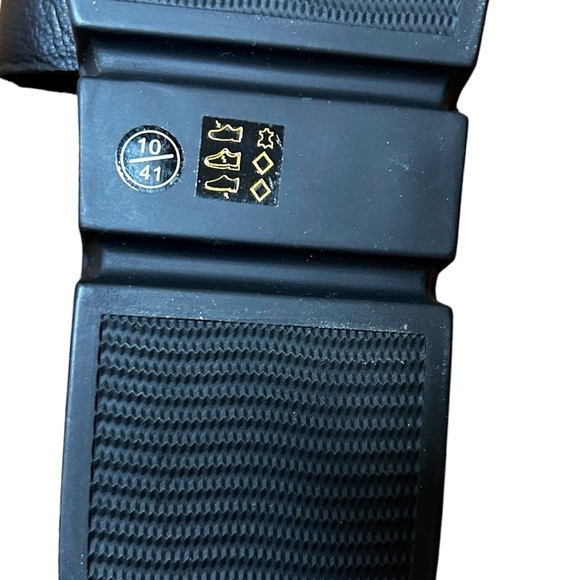 Chinese Laundry Promise Black Leather Flatform Slide Sandals - Picture 10 of 12